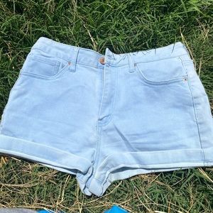 Light wash shorts